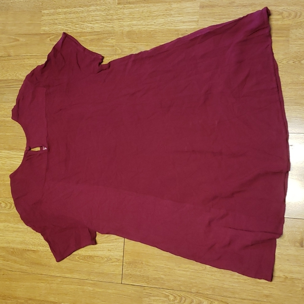 Umgee cranberry embroidered mini dress size small - Picture 3 of 3